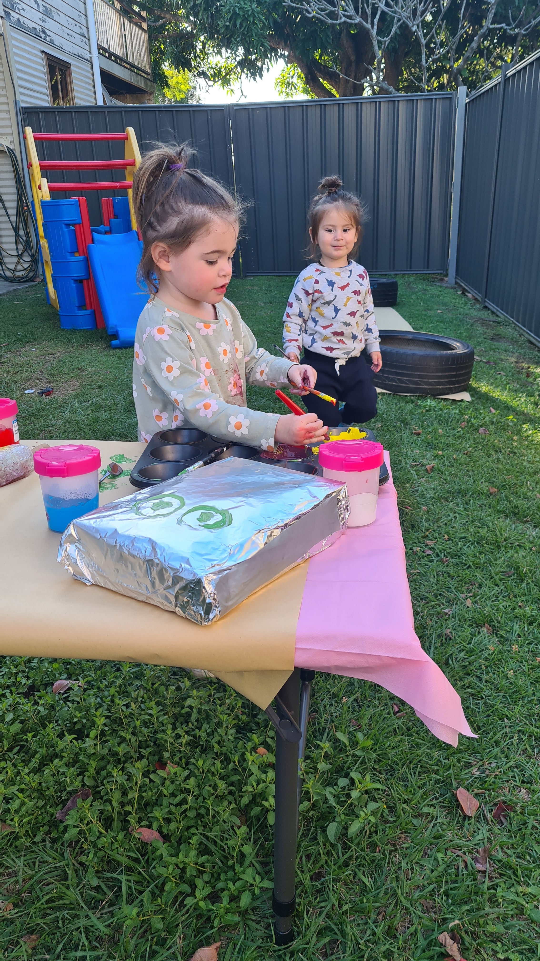 Children painting at kids workshop
