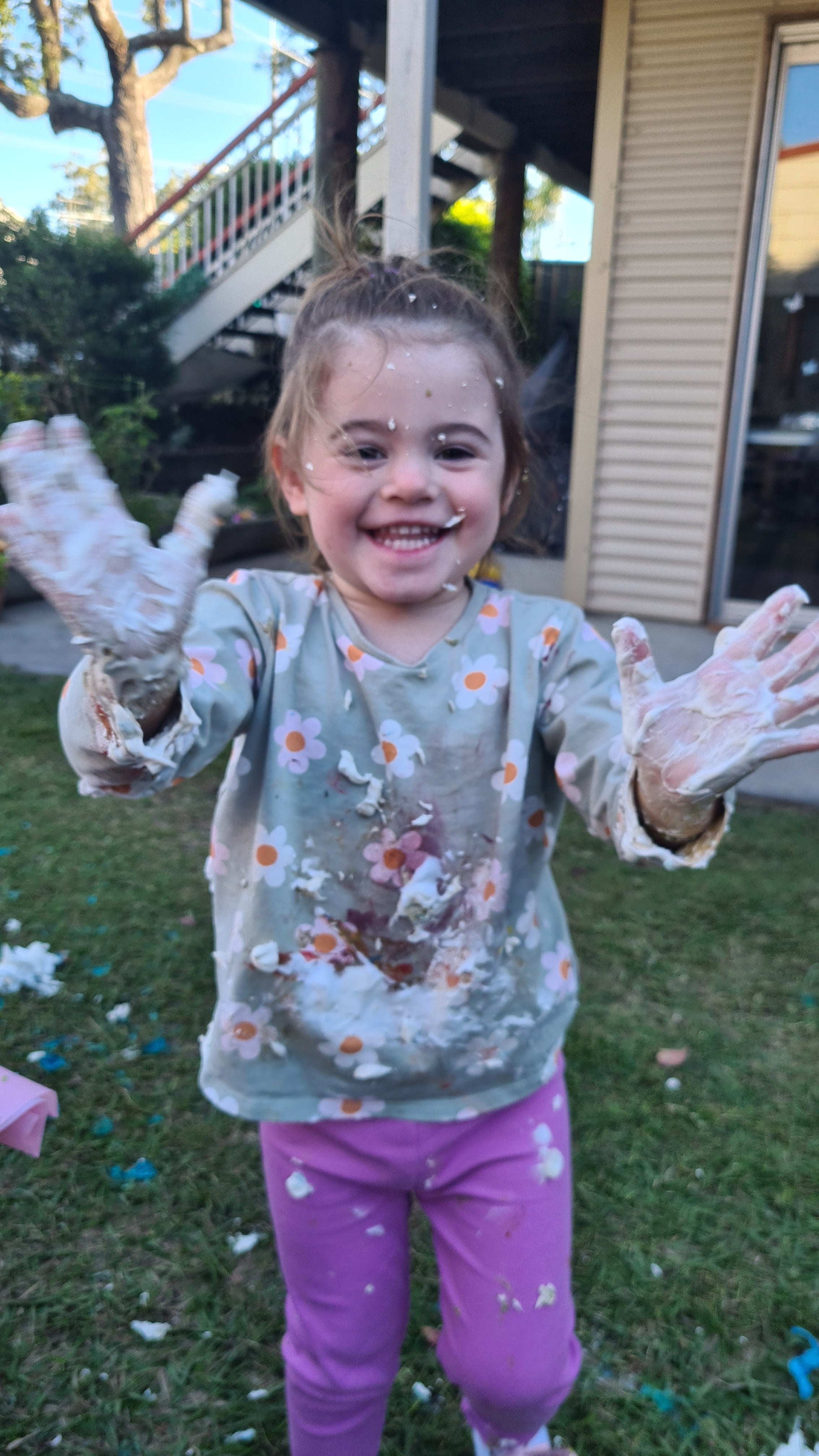 smiling child at messy play class
